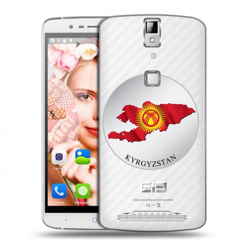 Полупрозрачный дизайнерский пластиковый чехол для Elephone P8000 флаг Киргизии