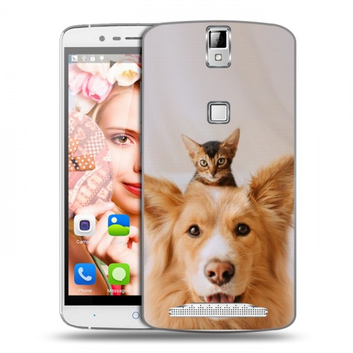 Дизайнерский пластиковый чехол для Elephone P8000 Собака и котенок