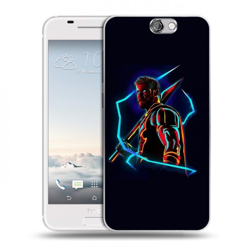 Дизайнерский силиконовый чехол для HTC One A9 Неоновые супергерои