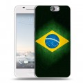 Дизайнерский пластиковый чехол для HTC One A9 Флаг Бразилии