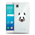 Полупрозрачный дизайнерский пластиковый чехол для Huawei ShotX Прозрачные панды - смайлики