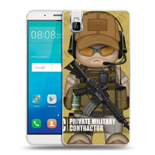 Дизайнерский пластиковый чехол для Huawei ShotX Армейцы мультяшки