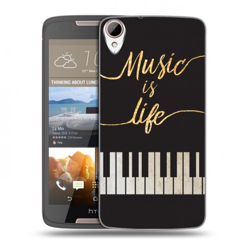 Дизайнерский пластиковый чехол для HTC Desire 828 Дизайнерское пианино