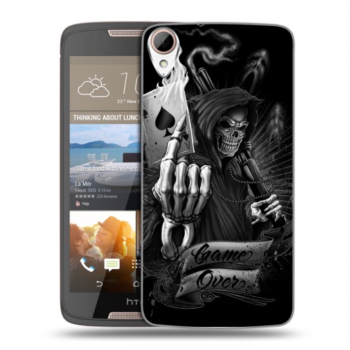Дизайнерский силиконовый чехол для HTC Desire 828 Скелет и туз