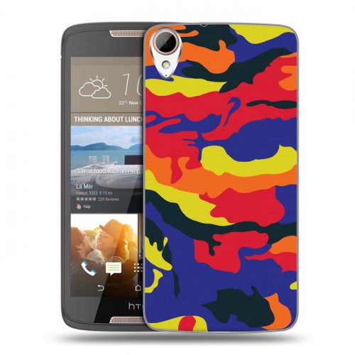 Дизайнерский пластиковый чехол для HTC Desire 828 Кислотный камуфляж