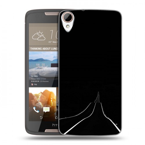 Дизайнерский пластиковый чехол для HTC Desire 828 Минимализм на черном