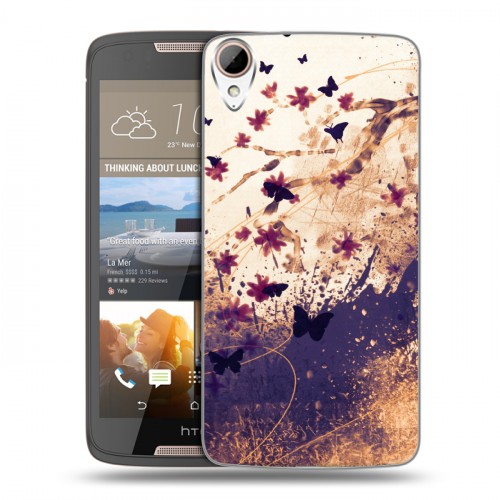 Дизайнерский пластиковый чехол для HTC Desire 828 Цветочные мазки
