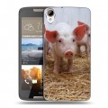Дизайнерский пластиковый чехол для HTC Desire 828 Свинки