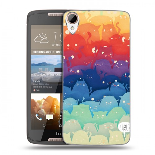 Дизайнерский пластиковый чехол для HTC Desire 828 Кошки