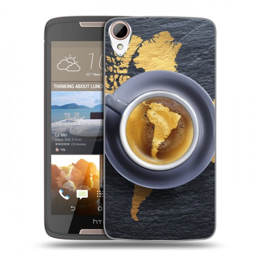 Дизайнерский пластиковый чехол для HTC Desire 828 Кофе напиток
