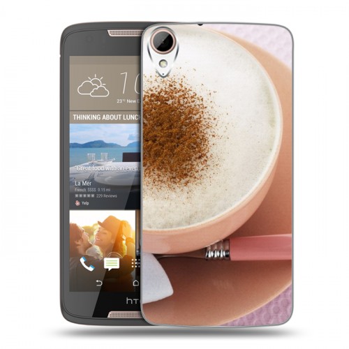 Дизайнерский пластиковый чехол для HTC Desire 828 Кофе напиток