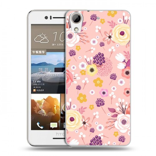 Дизайнерский пластиковый чехол для HTC Desire 728 Причудливые цветы