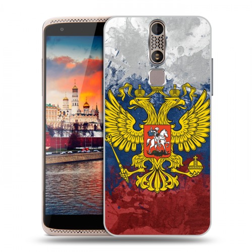 Дизайнерский пластиковый чехол для ZTE Axon Mini Российский флаг и герб
