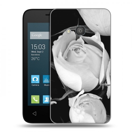 Дизайнерский силиконовый чехол для Alcatel One Touch Pixi 4 (4) Монохромные цветы