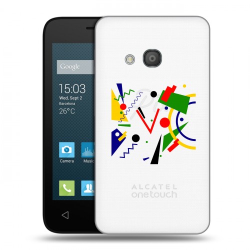 Полупрозрачный дизайнерский пластиковый чехол для Alcatel One Touch Pixi 4 (4) Абстракции