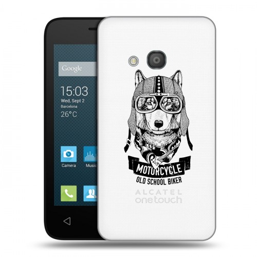 Полупрозрачный дизайнерский силиконовый чехол для Alcatel One Touch Pixi 4 (4) Волки
