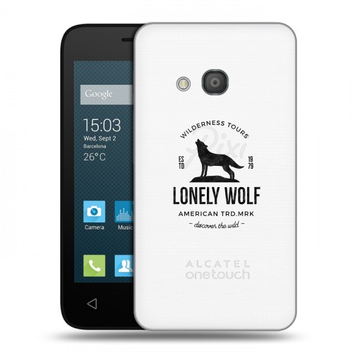 Полупрозрачный дизайнерский пластиковый чехол для Alcatel One Touch Pixi 4 (4) Волки
