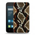 Дизайнерский силиконовый чехол для Alcatel One Touch Pixi 4 (4) Кожа змей