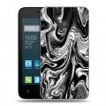 Дизайнерский силиконовый чехол для Alcatel One Touch Pixi 4 (4) Черно-белые тенденции