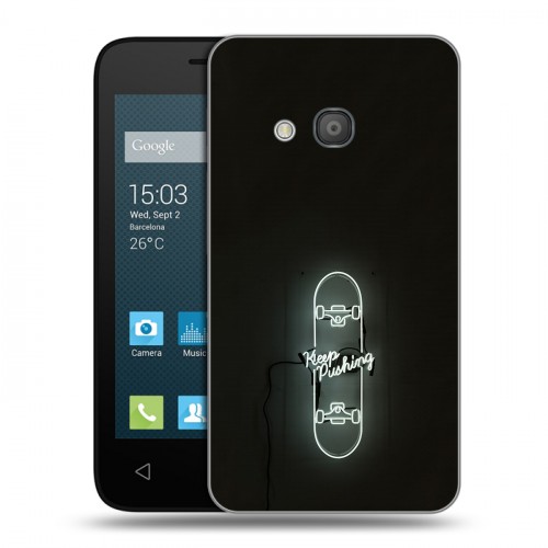 Дизайнерский силиконовый чехол для Alcatel One Touch Pixi 4 (4) Минимализм на черном