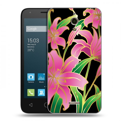 Дизайнерский силиконовый чехол для Alcatel One Touch Pixi 4 (6) Люксовые цветы