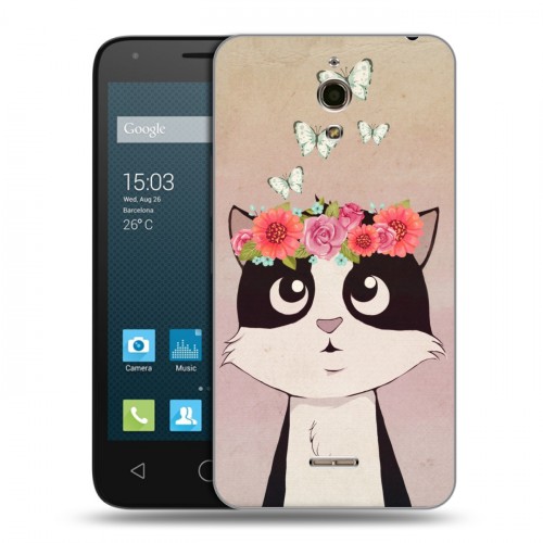 Дизайнерский силиконовый чехол для Alcatel One Touch Pixi 4 (6) Животные с цветами