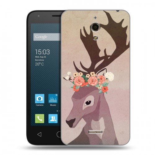 Дизайнерский силиконовый чехол для Alcatel One Touch Pixi 4 (6) Животные с цветами
