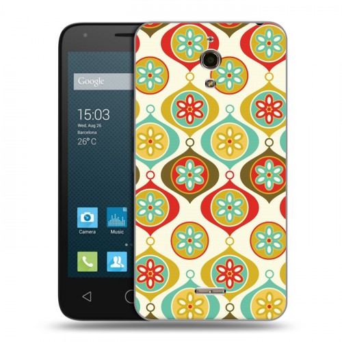 Дизайнерский силиконовый чехол для Alcatel One Touch Pixi 4 (6) Ретро Рождество