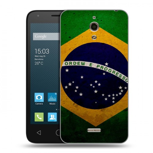 Дизайнерский силиконовый чехол для Alcatel One Touch Pixi 4 (6) Флаг Бразилии