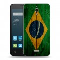 Дизайнерский силиконовый чехол для Alcatel One Touch Pixi 4 (6) Флаг Бразилии