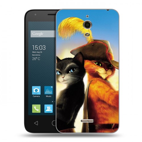 Дизайнерский силиконовый чехол для Alcatel One Touch Pixi 4 (6) Кот в сапогах