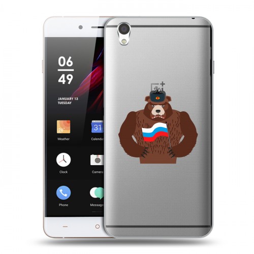 Полупрозрачный дизайнерский пластиковый чехол для OnePlus X Российский флаг