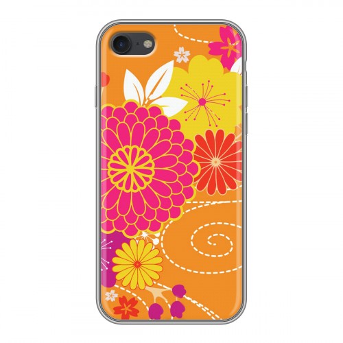 Дизайнерский силиконовый с усиленными углами чехол для Iphone 7 Цветы кимоно