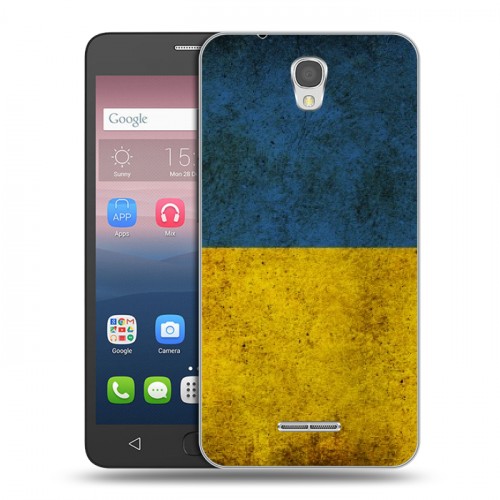 Дизайнерский силиконовый чехол для Alcatel Pop 4 флаг Украины
