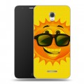 Дизайнерский пластиковый чехол для Alcatel Pop 4 Plus Солнце