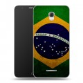 Дизайнерский пластиковый чехол для Alcatel Pop 4 Plus Флаг Бразилии