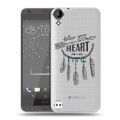 Полупрозрачный дизайнерский пластиковый чехол для HTC Desire 530 Прозрачные ловцы снов