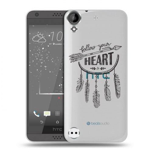 Полупрозрачный дизайнерский пластиковый чехол для HTC Desire 530 Прозрачные ловцы снов