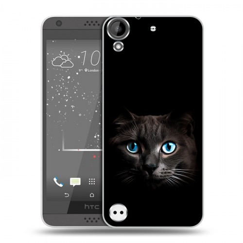 Дизайнерский пластиковый чехол для HTC Desire 530 Кот в темноте