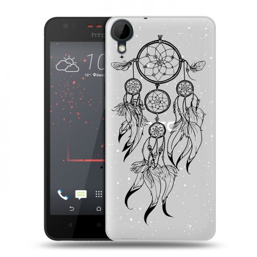 Полупрозрачный дизайнерский пластиковый чехол для HTC Desire 825 Прозрачные ловцы снов