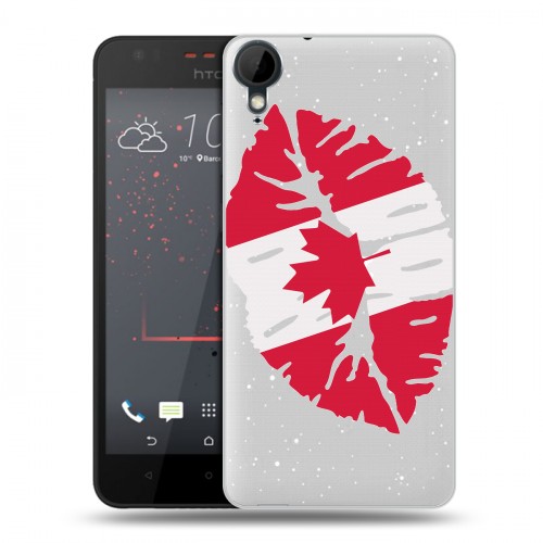 Полупрозрачный дизайнерский пластиковый чехол для HTC Desire 825 Флаг Канады