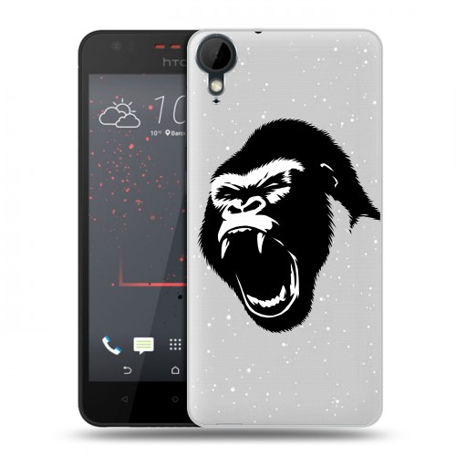 Полупрозрачный дизайнерский пластиковый чехол для HTC Desire 825 Прозрачные обезьяны