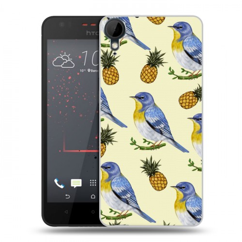 Дизайнерский пластиковый чехол для HTC Desire 825 Птицы и фрукты