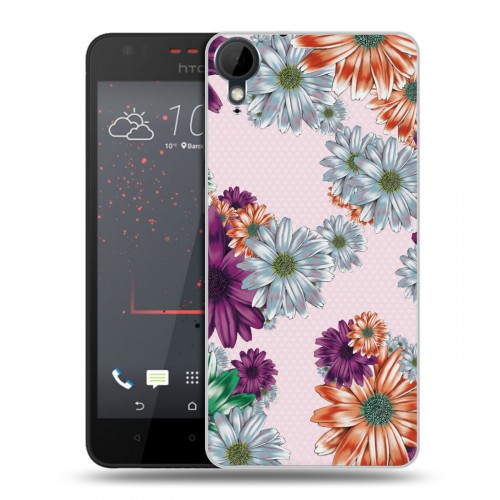 Дизайнерский пластиковый чехол для HTC Desire 825 Цветочный арт-деко
