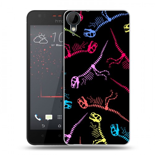 Дизайнерский пластиковый чехол для HTC Desire 825 Узоры динозавров