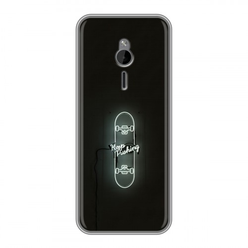 Дизайнерский силиконовый чехол для Nokia 230 Минимализм на черном