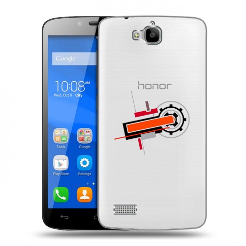 Полупрозрачный дизайнерский пластиковый чехол для Huawei Honor 3C Lite Абстракции 3