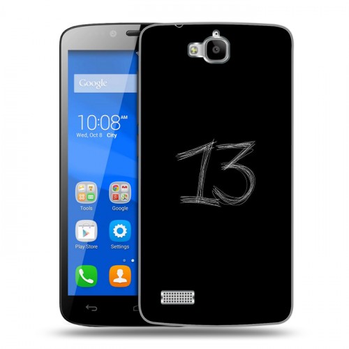 Дизайнерский пластиковый чехол для Huawei Honor 3C Lite Черно и кратко