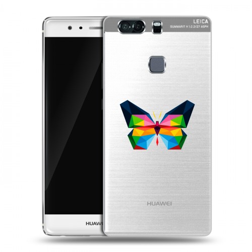 Полупрозрачный дизайнерский пластиковый чехол для Huawei P9 Plus прозрачные Бабочки 