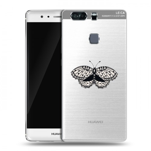 Полупрозрачный дизайнерский пластиковый чехол для Huawei P9 Plus прозрачные Бабочки 